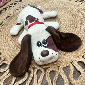 Pound Puppies Plush 17" Hasbro White with Spots with Name Tag Collar Stuffed